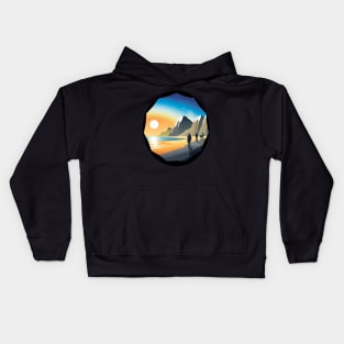 Cartoon Lake Hike Kids Hoodie